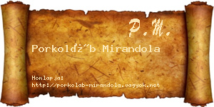 Porkoláb Mirandola névjegykártya